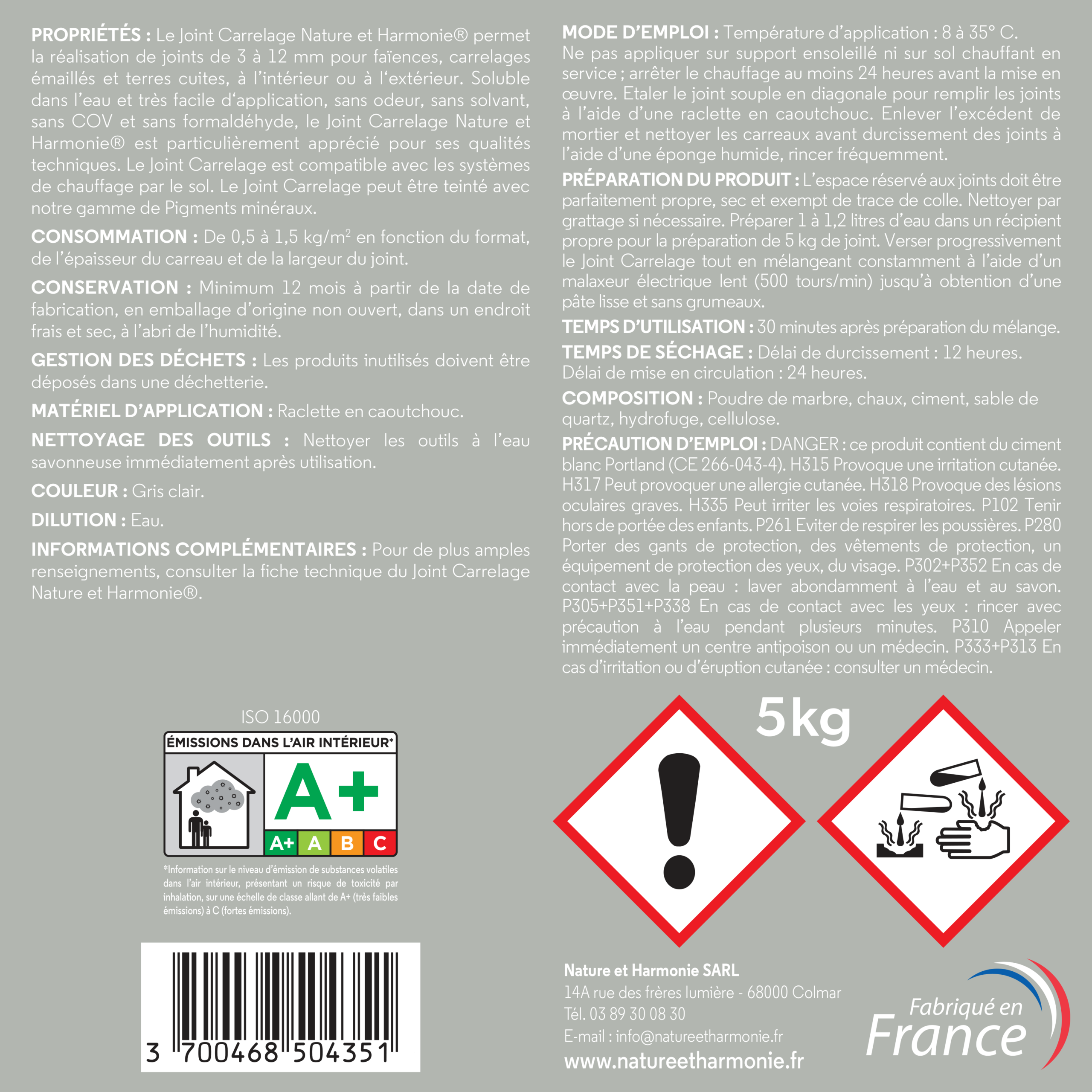 Joint carrelage 5kg